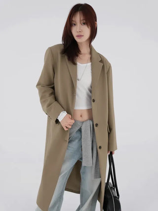 Balming back slit long coat