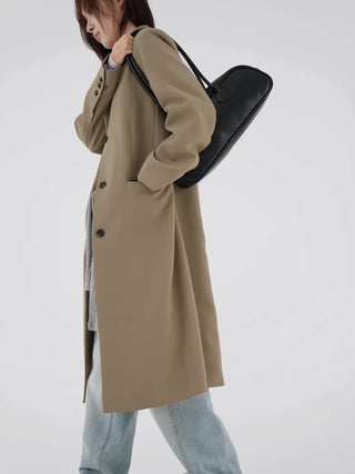 Balming back slit long coat