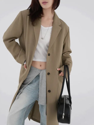 Balming back slit long coat