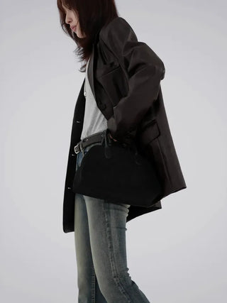 Orinel Cracked Leather Blazer