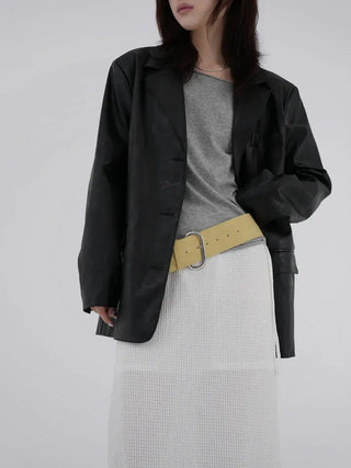 Orinel Cracked Leather Blazer