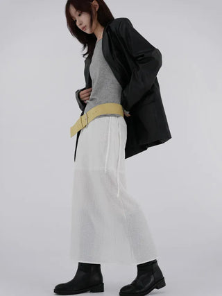Orinel Cracked Leather Blazer