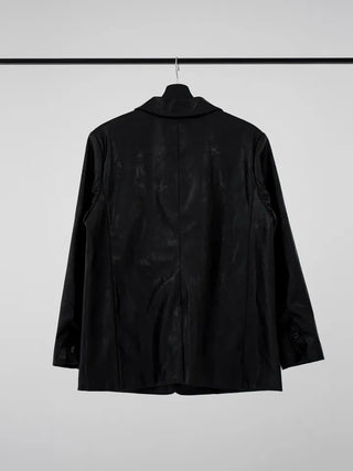 Orinel Cracked Leather Blazer