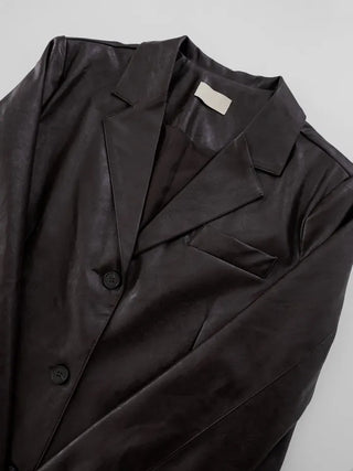 Orinel Cracked Leather Blazer