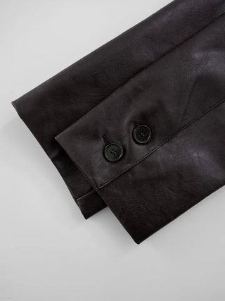 Orinel Cracked Leather Blazer