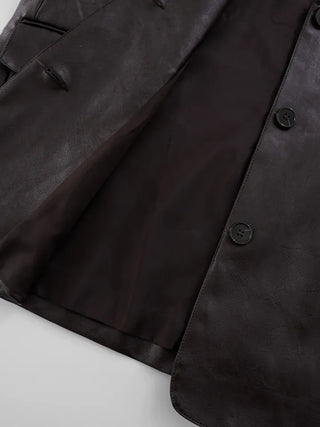 Orinel Cracked Leather Blazer