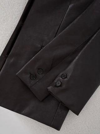 Orinel Cracked Leather Blazer