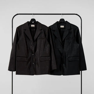 Orinel Cracked Leather Blazer