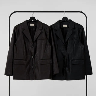 Orinel Cracked Leather Blazer