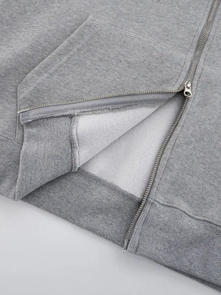 Leeho Two-Way Oversized Zip-Up Hoodie