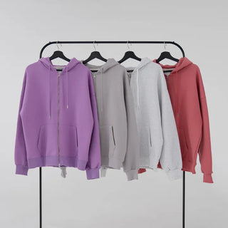 Leeho Two-Way Oversized Zip-Up Hoodie