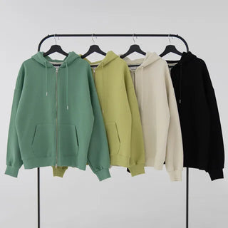 Leeho Two-Way Oversized Zip-Up Hoodie