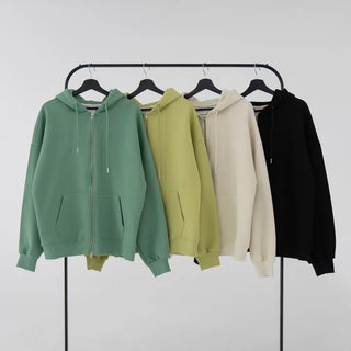 Leeho Two-Way Oversized Zip-Up Hoodie