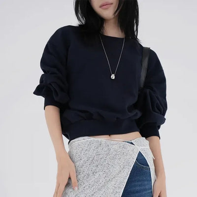 Lure Balloon Fit Basic Crop Sweatshirt
