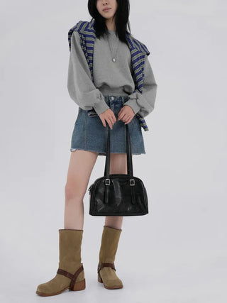 Lure Balloon Fit Basic Crop Sweatshirt