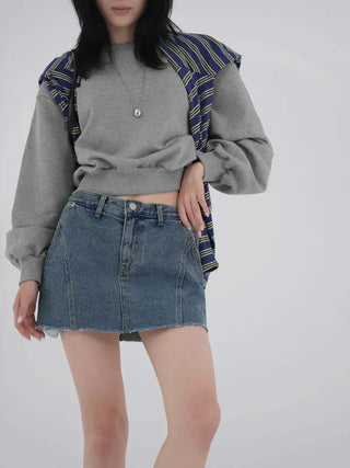 Lure Balloon Fit Basic Crop Sweatshirt