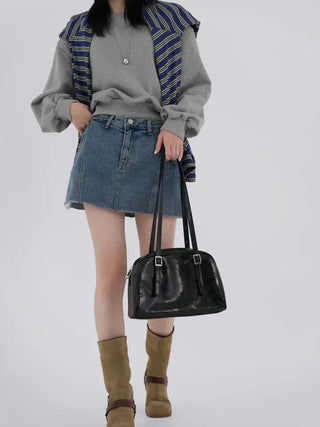 Lure Balloon Fit Basic Crop Sweatshirt