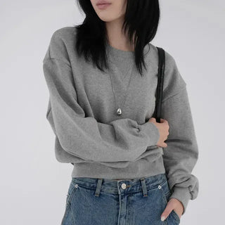 Lure Balloon Fit Basic Crop Sweatshirt