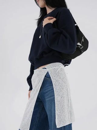 Lure Balloon Fit Basic Crop Sweatshirt