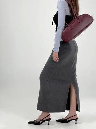 Hor One-Pocket Slit Long Skirt