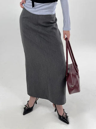Hor One-Pocket Slit Long Skirt