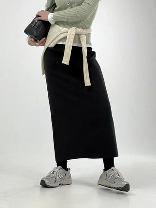 Hor One-Pocket Slit Long Skirt