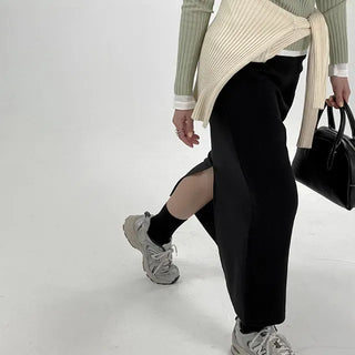 Hor One-Pocket Slit Long Skirt
