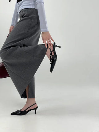 Hor One-Pocket Slit Long Skirt