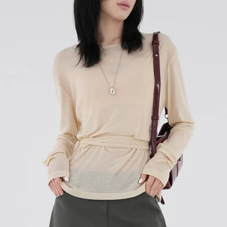 Porcelain slit wrap shirt