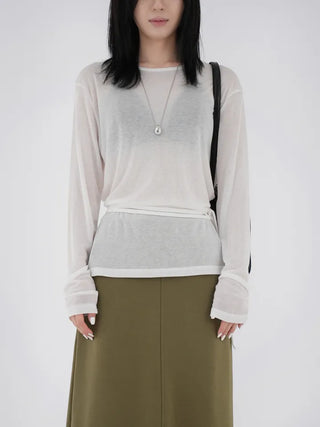 Porcelain slit wrap shirt
