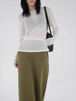 Porcelain slit wrap shirt