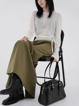 Porcelain slit wrap shirt