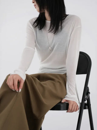 Porcelain slit wrap shirt