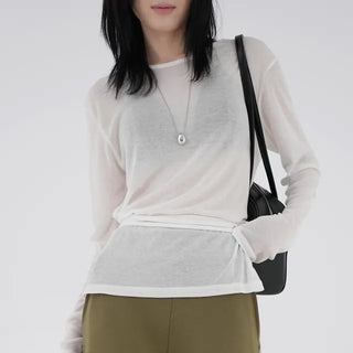 Porcelain slit wrap shirt