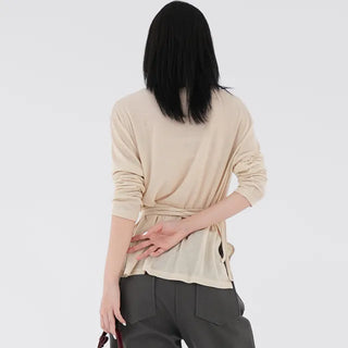 Porcelain slit wrap shirt