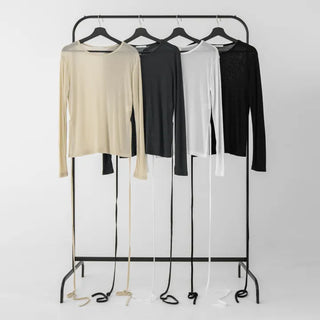 Porcelain slit wrap shirt
