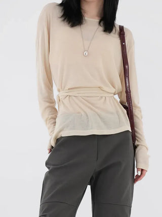 Porcelain slit wrap shirt