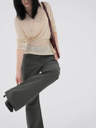 Porcelain slit wrap shirt