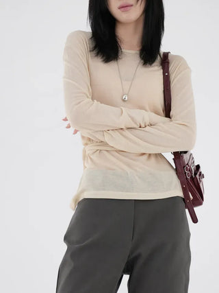 Porcelain slit wrap shirt
