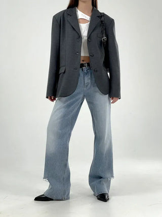 Murphy Heathered Three-Button Jacket