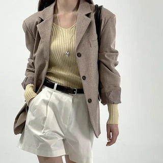 Murphy Heathered Three-Button Jacket