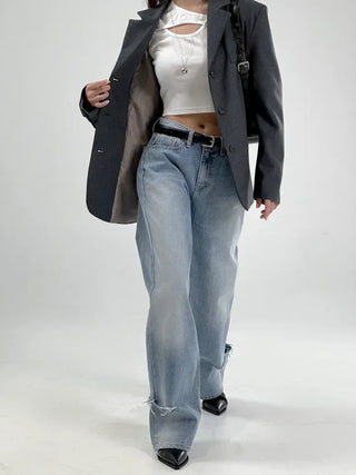 Murphy Heathered Three-Button Jacket