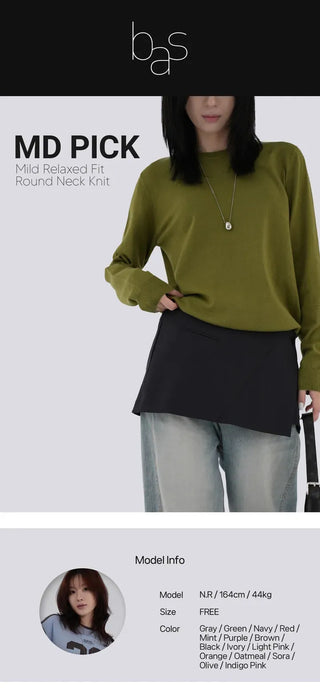 Shira Mild Relaxed Fit Round Neck Knit