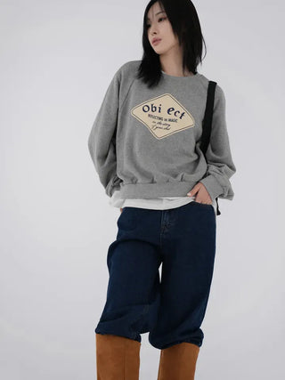 Belly Lettering Raglan Sweatshirt