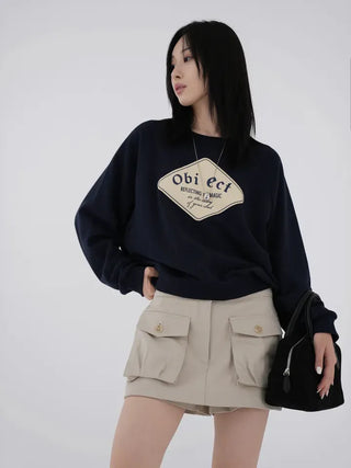 Belly Lettering Raglan Sweatshirt