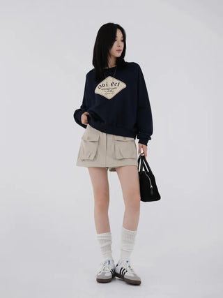 Belly Lettering Raglan Sweatshirt