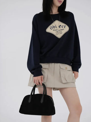 Belly Lettering Raglan Sweatshirt