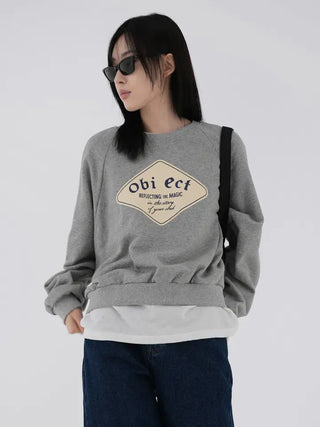 Belly Lettering Raglan Sweatshirt