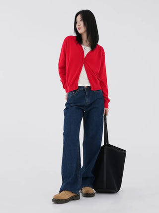 Emerine V-neck Simple Cardigan