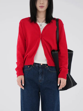 Emerine V-neck Simple Cardigan